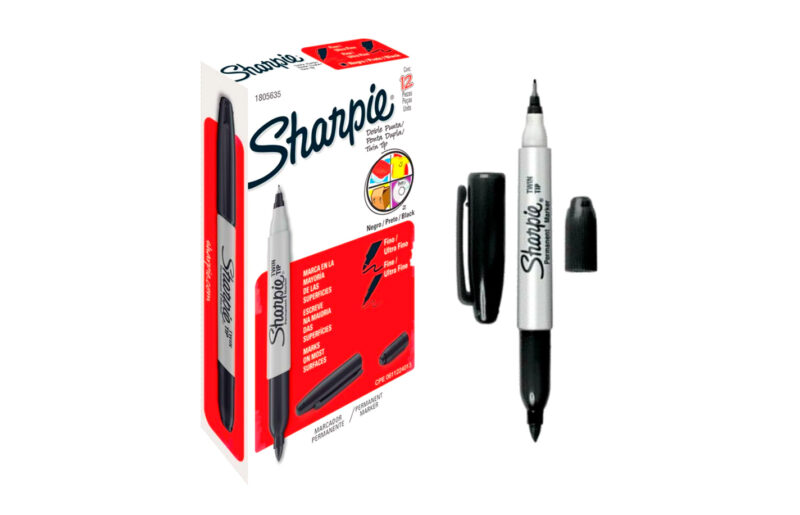 Caja de 12 marcadores Sharpie permanente doble punta