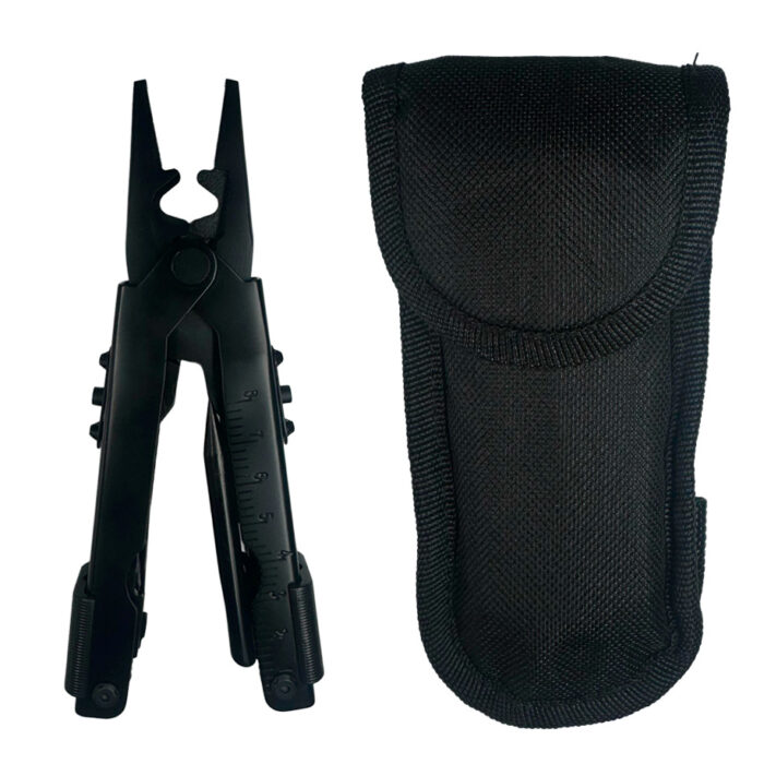 Multi herramienta negra con estuche