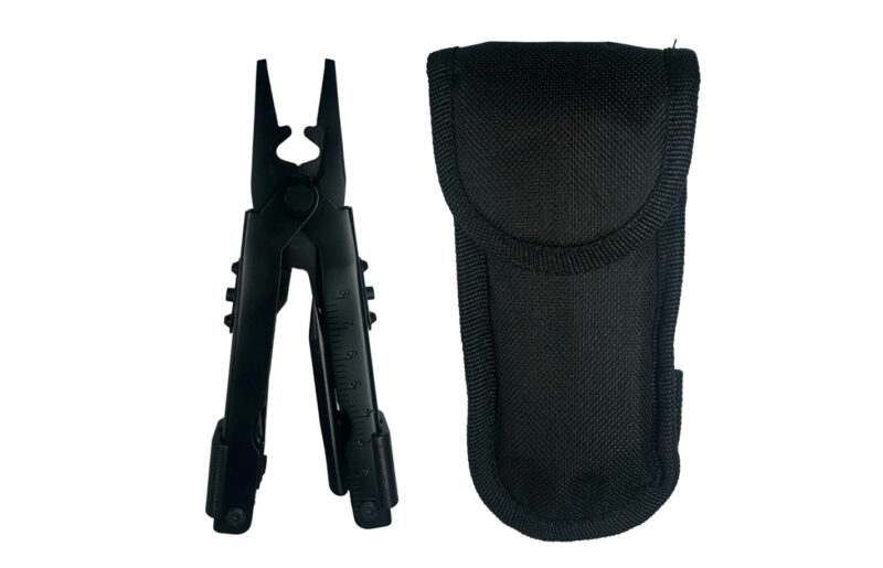 Multi herramienta negra con estuche