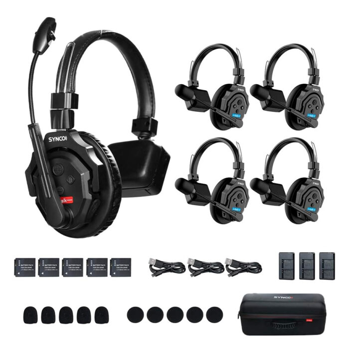 SYNCO XTalk - 5 Auriculares de intercomunicación inalámbricos de 2.4 GHz Intercoms